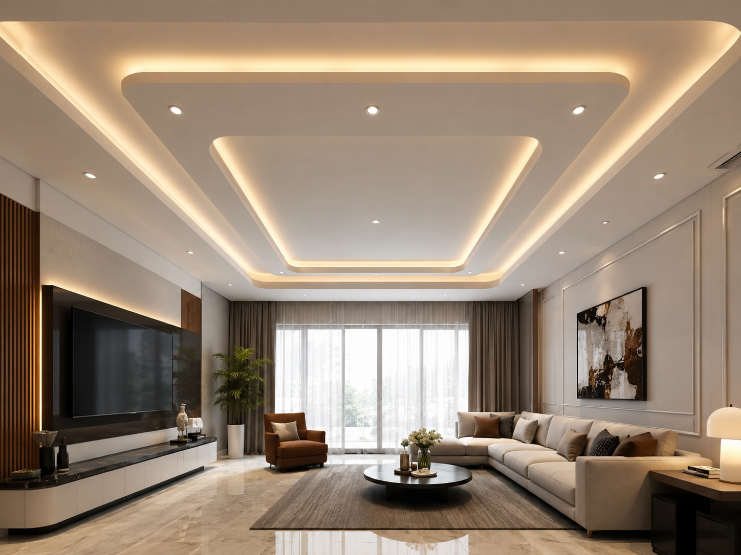 تصميم جدار تلفزيون