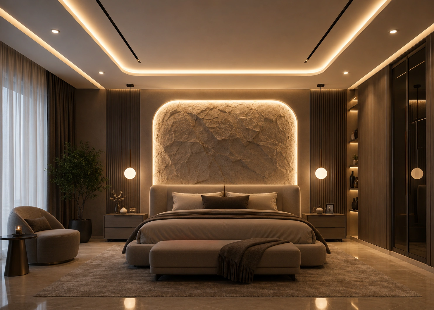 جبسيات غرف نوم بتصميم عصري وأنيق